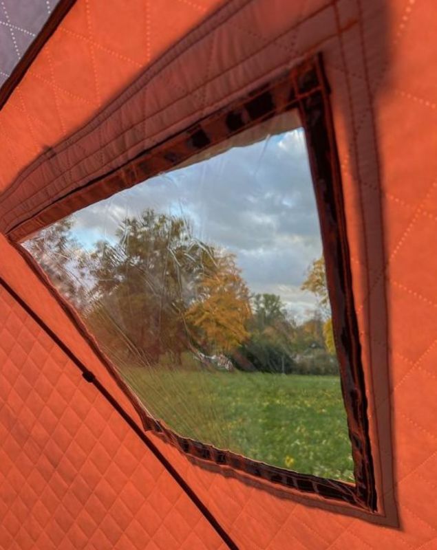 Палатка-куб Mircamping 2017 - Напівавтомат - 4-місна - Зимова - Тришарова - З підлогою - Мобільна лазня