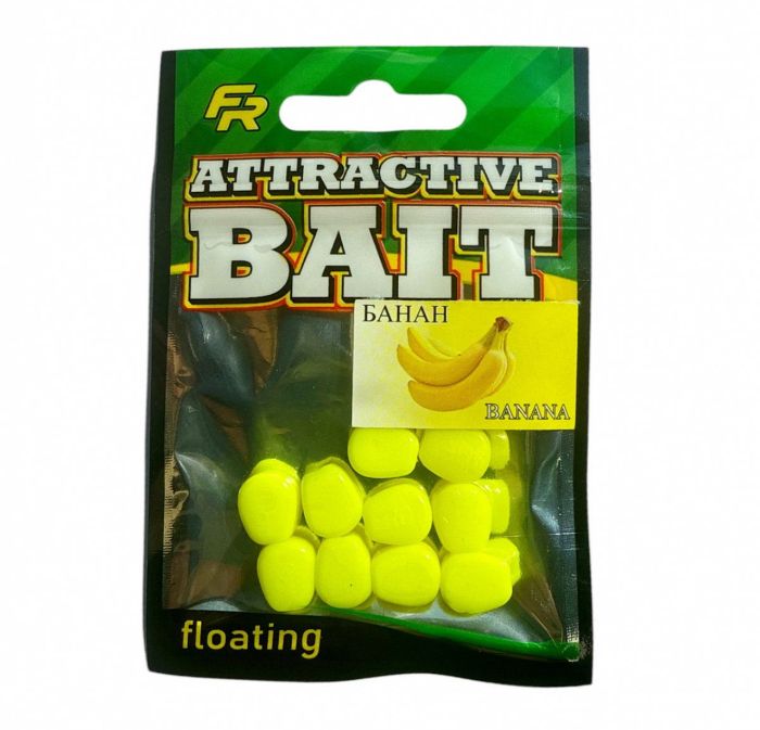 Штучна кукурудза Fishing Roi - Силіконова - Плаваюча - Банан - 10 шт/уп