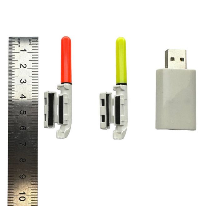 Сигналізатор клювання для фідера - Світловий - 6 см - Живлення 2 батарейки + USB зарядка - 2 шт/уп