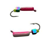 Мормишка Вольфрамова Володимирська Гвоздик - З кубиком хамелеон - 3 мм - 0.5 г - Фосфорно-рожевий - Арт.644