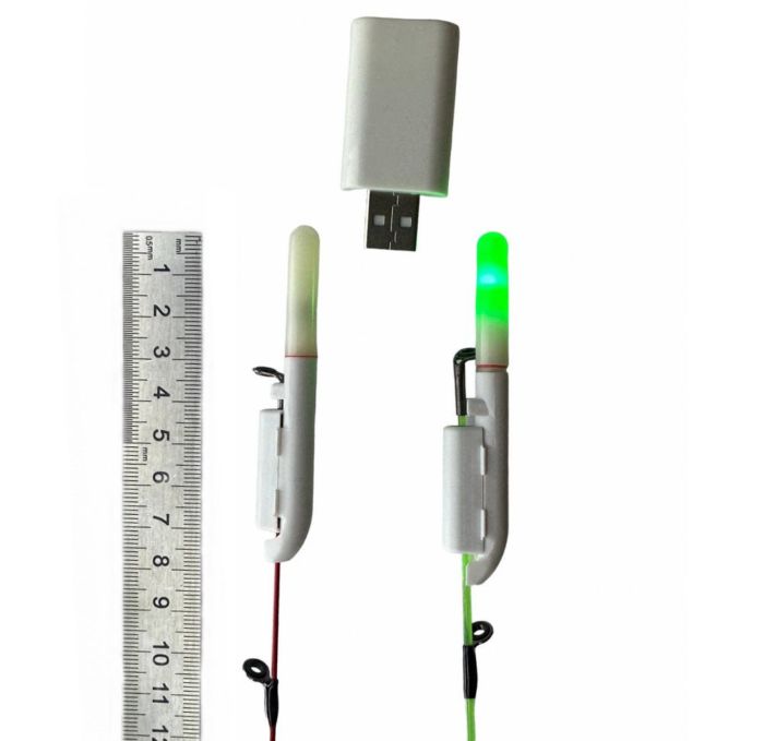 Сигналізатор клювання для фідера - З датчиком клювання - 7 см - Живлення 2 батарейки + USB зарядка - 2 шт/уп