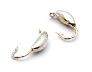 Мормишка Вольфрам Частина Часнику - Світле срібло - 10 шт./уп