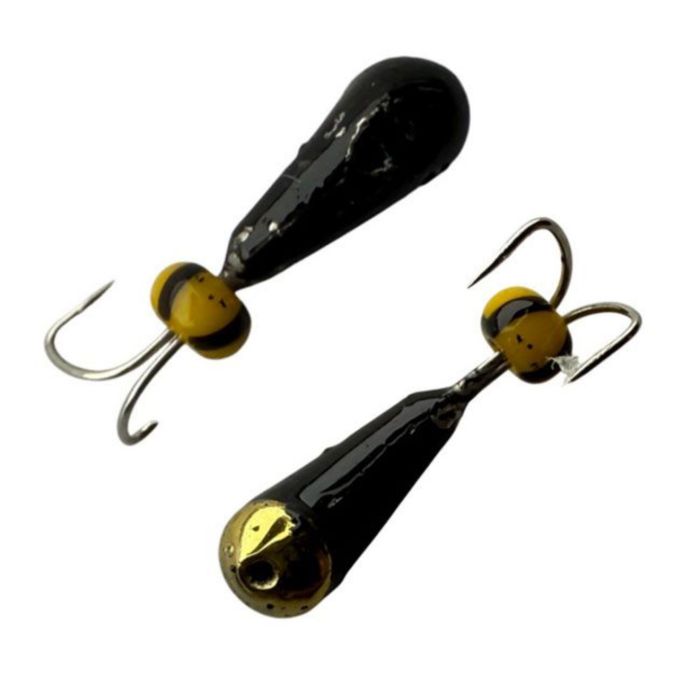 Мормишка Вольфрамова Володимирська "Коза з жовтою кулею+коронка" - 4 мм - 0.6 г - Арт.578