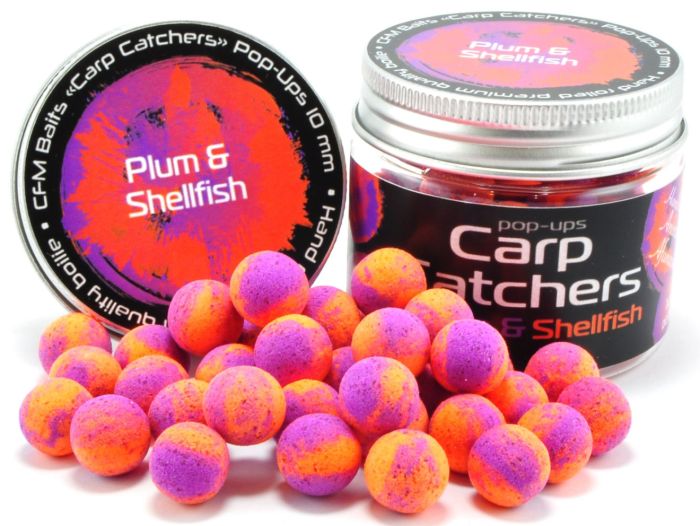 Бойли Carp Catchers Pop Ups - Плаваючі - Ø14 мм - 30 шт/уп - Plum and Shellfish