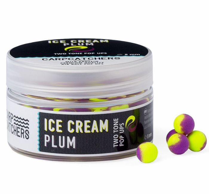Бойли Carp Catchers Pop Ups - Ø8 мм - 75-77 шт/уп - Двоколірні - Fluoro Yellow&Purple - Ice Cream Plum