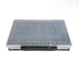 Коробка рибальська для приманок - 21 осередок - 30x20x4.5 см - Одностороння - Чорно-прозорий