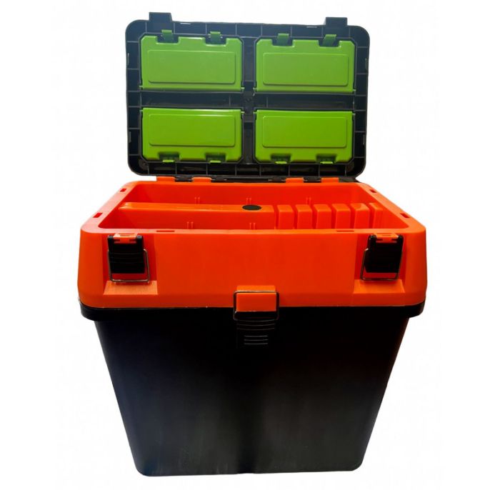 Ящик для зимової риболовлі - 18 л - 35x39x18 см. - Чорно-оранжевий - Україна