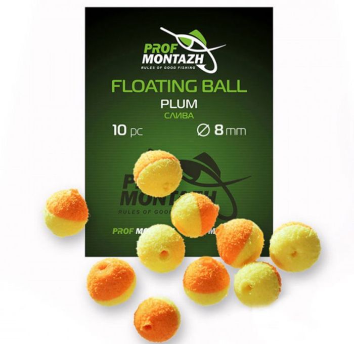 Насадка ароматизована ПрофМонтаж Floating Ball - 8 мм - Плаваюча - Слива (Plum) - 10 шт/уп