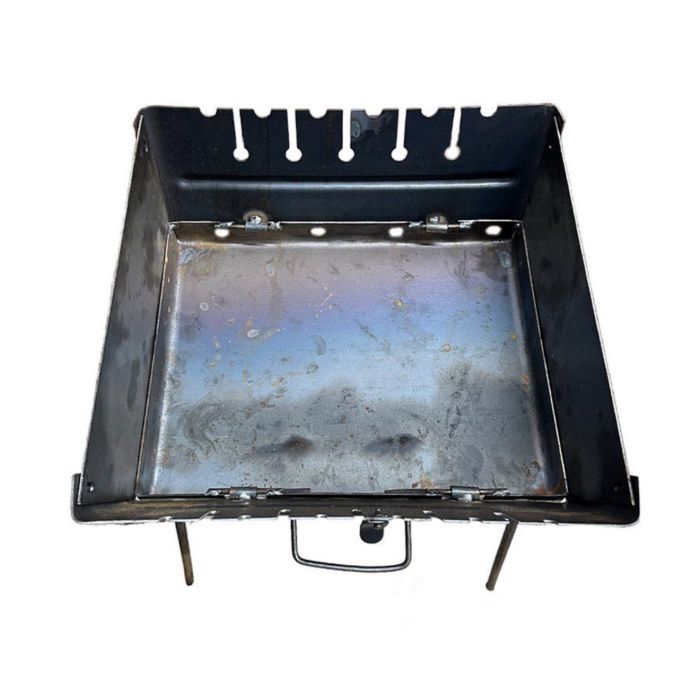 Мангал Валіза - Розкладний - Зі знімними ніжками - Сталь 2 мм - 37x35x16 см - На 6 шампурів