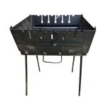 Мангал Валіза - Розкладний - Зі знімними ніжками - Сталь 2 мм - 37x35x16 см - На 6 шампурів