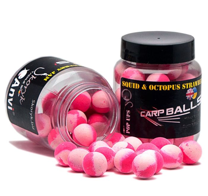 Бойли Carp Balls Anvi Pop Ups - Ø10 мм - Squid Octopus&Strawberry Jam (Кальмар, восьминіг та полуничний джем)