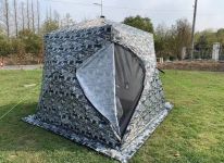 Палатка-куб зимовий чотиришаровий Mircamping 2019 - Білий Камуфляж - Мобільна лазня - З підлогою