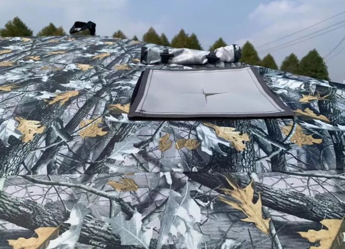 Палатка-куб зимовий чотиришаровий Mircamping 2019 - Білий Камуфляж - Мобільна лазня - З підлогою