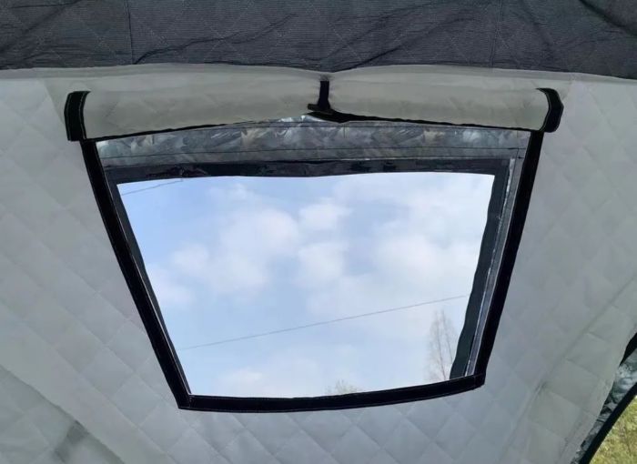 Палатка-куб зимовий чотиришаровий Mircamping 2019 - Білий Камуфляж - Мобільна лазня - З підлогою