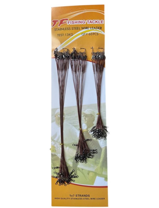 Повідець Fishing Tackle - Набір 20см/25см/30см - 60 шт/уп - Сталь - Коричневий