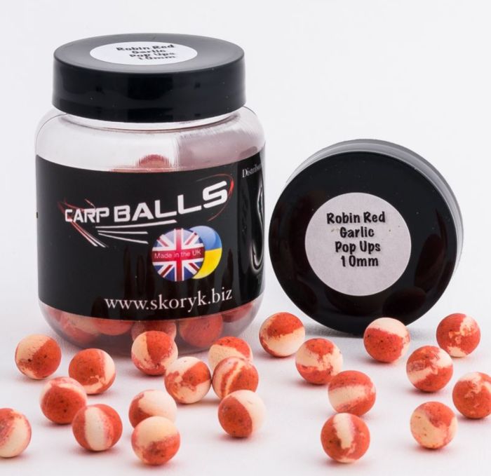 Бойли Carp Balls Pop Ups - 30 г - Плаваючі - Ø10 мм - Robin Red&Garlic (Суміш перців, паприки та часнику)