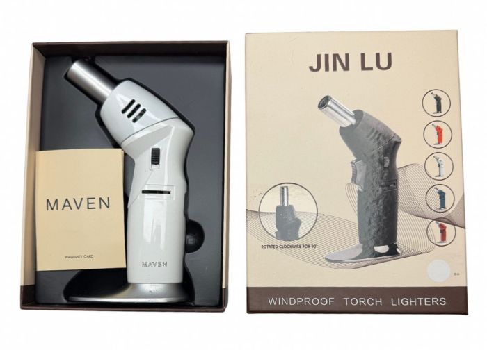 Професійний газовий пальник MAVEN HL-559 - Гостре полум'я - З п'єзопідпалом - Автоматичний - Китай - Білий