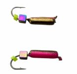 Мормишка Вольфрамова Володимирська Гвоздик - З кубиком хамелеон - 2 мм - 0.5 г - Золото-червоний - Арт.597