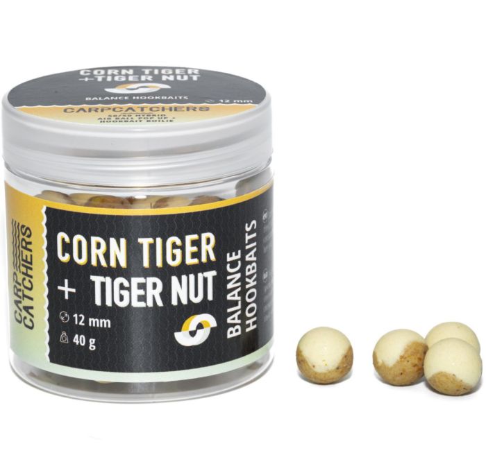 Бойли Carp Catchers Balance Hookbaits - Ø12 мм - Cream&Natural YB - Corn Tiger&Tiger Nut