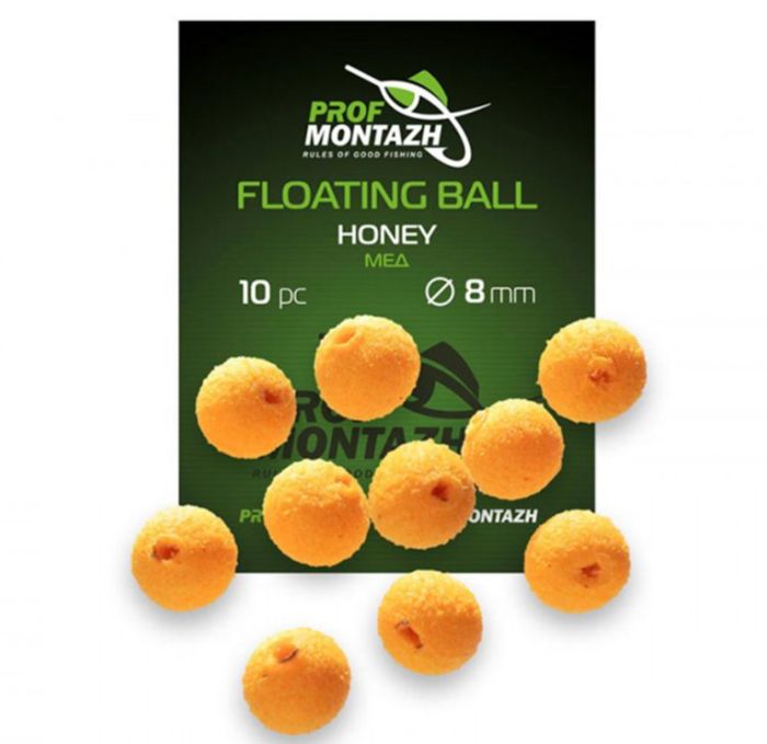 Насадка ароматизована ПрофМонтаж Floating Ball - 8 мм - Плаваюча - Мед (Honey) - 10 шт/уп
