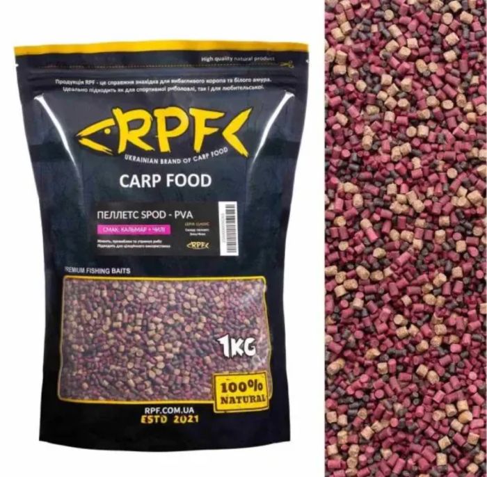 Мікро-Пеллетс RPF SPOD-PVA "Classic" - Кальмар+Чилі - 1 кг