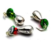 Мормишка Вольфрам Крапля з бісером - Світле срібло - 10шт./уп - 1.04 г, Гачок №12