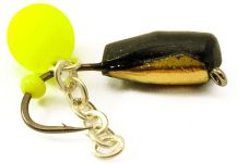 Мормишка Вольфрамова Володимирська "Гвоздика з підвісною кулькою неон з ланцюжком" з/к - 3 мм - 0,9 г - Арт.404