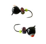 Мормишка Вольфрамова Володимирська Куля Гранений з кембриком - З кубиком хамелеон - 4 мм - 0.7 г - Чорний з червоно-білою точкою - Арт.604