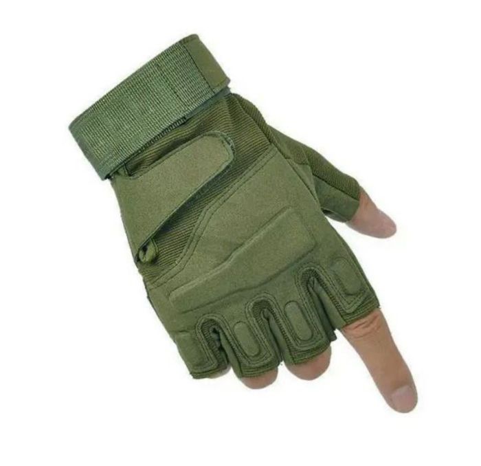 Рукавички тактичні ЗСУ - З відкритими пальцями - М'яка кістка - Хакі