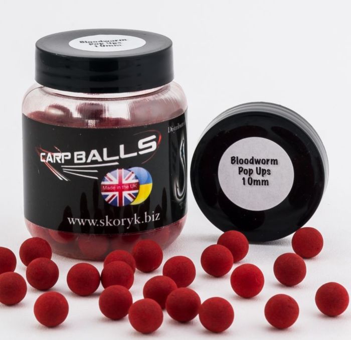 Бойли Carp Balls Pop Ups - 30 г - Плаваючі - Ø10 мм - Bloodworm (Мотиль)