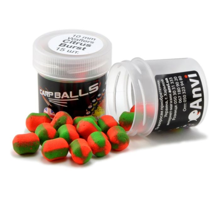 Бойли Carp Balls Wafters - Нейтральна плавучість - Ø10 мм - 15 шт/уп - Citrus Burst (Цитрусовий вибух)
