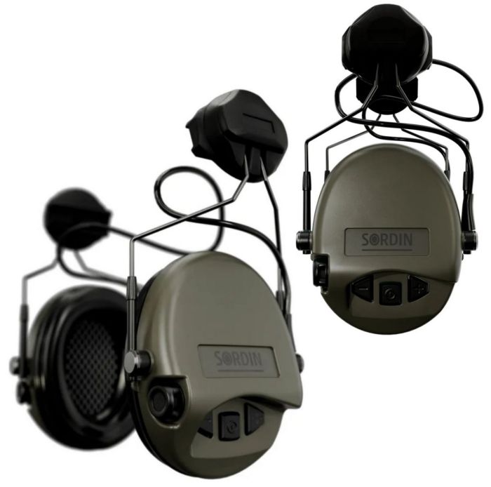 Активні тактичні навушники Sordin Supreme Pro-X Slim Green із кріпленням на шолом Sordin ARC rails
