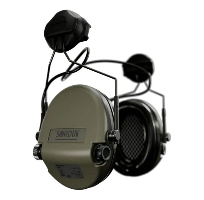 Активні тактичні навушники Sordin Supreme Pro-X Slim Green із кріпленням на шолом Sordin ARC rails