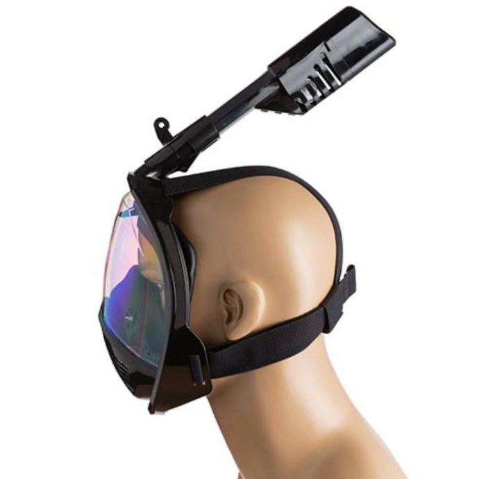 Маска для плавання - Повнолицева - Дзеркальна - M2068/LG12 - Розмір L/XL - Чорний