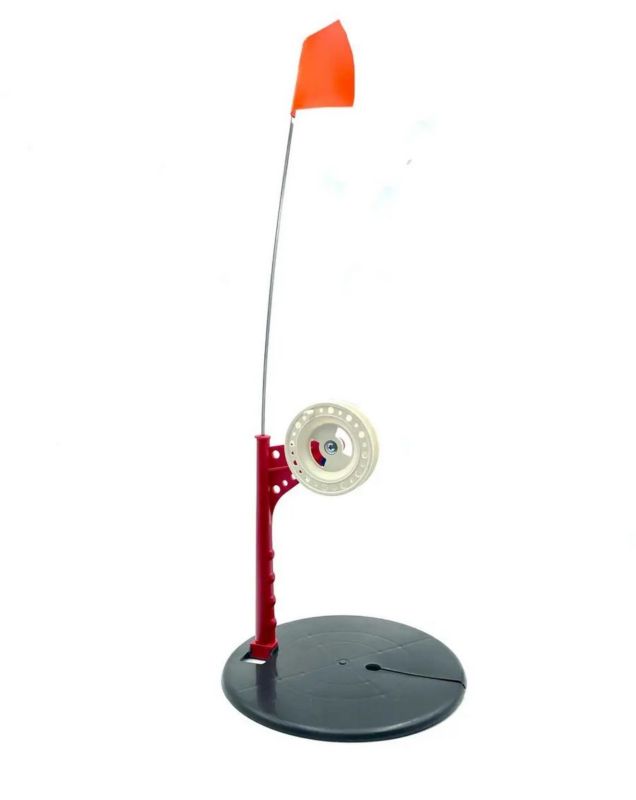 Зимовий набір: Жерлиця з гальмом не оснащена 10 шт. + Ящик зимовий 18 л - Чорно-салатовий