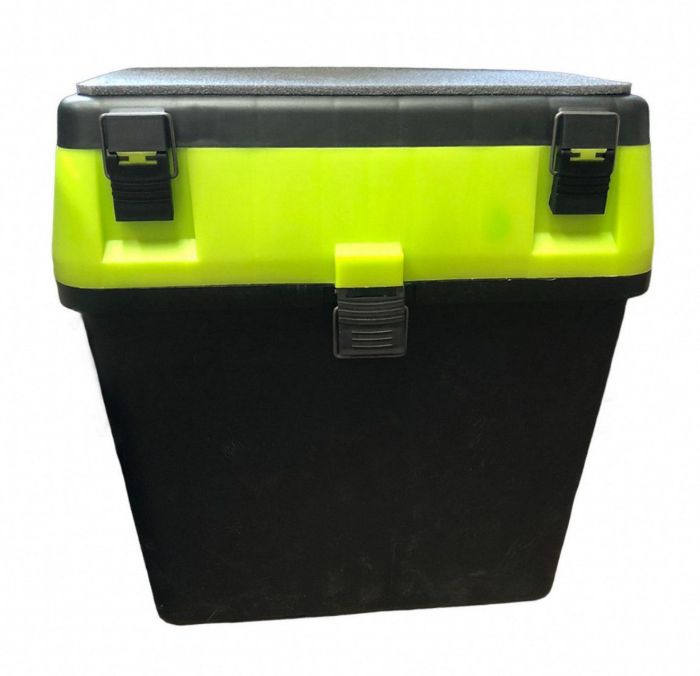 Зимовий набір: Жерлиця з гальмом не оснащена 10 шт. + Ящик зимовий 18 л - Чорно-салатовий