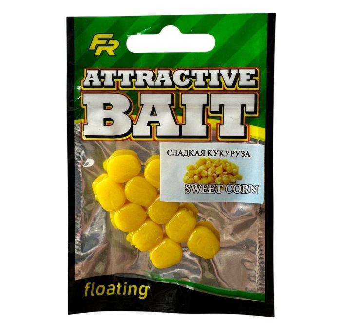 Штучна кукурудза Fishing Roi - Силіконова - Плаваюча - Солодка кукурудза - 10 шт/уп