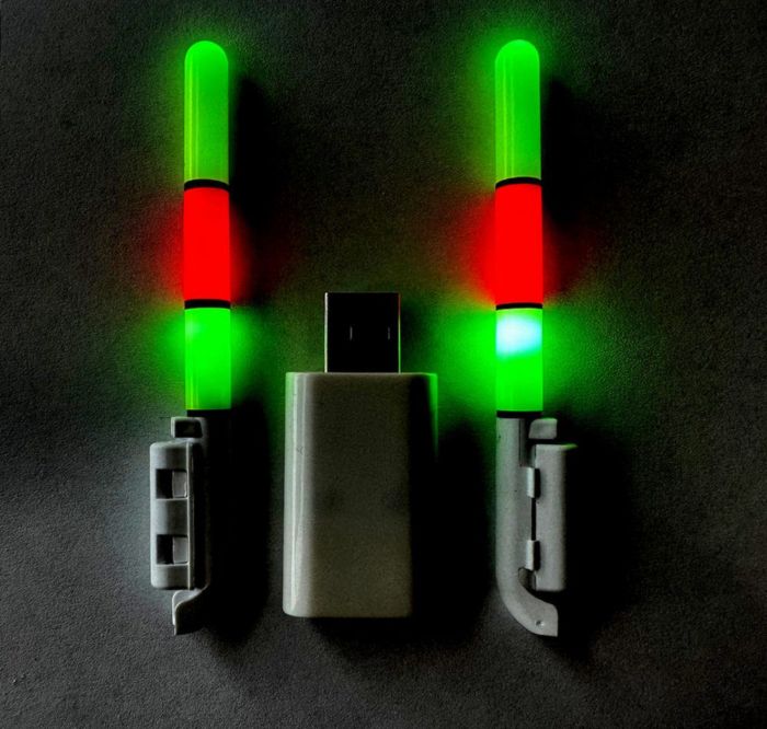 Сигналізатор клювання для фідера - Світловий - 9,5 см - Живлення 2 батарейки + USB зарядка - 2 шт/уп