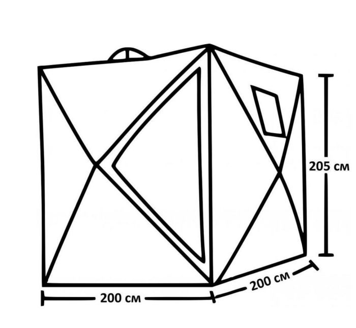 Палатка-куб зимовий одношаровий Lanyu 1941 - Без підлоги - Автомат - 3-х місний - Блакитна