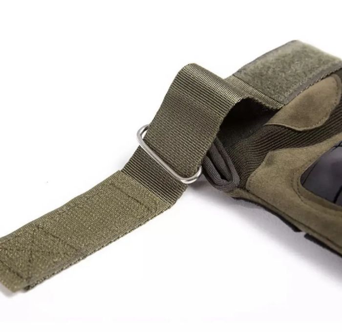 Рукавички тактичні - Закриті пальці - Посилений протектор - Карбонова вставка - Хакі