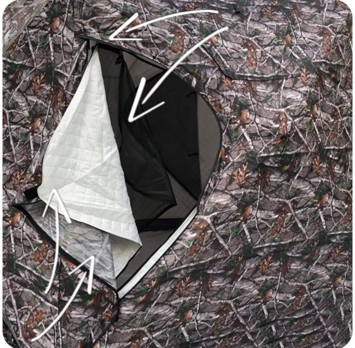 Палатка-куб зимовий чотиришаровий - Mircamping 2019 - Камуфляж - Мобільна лазня - З підлогою