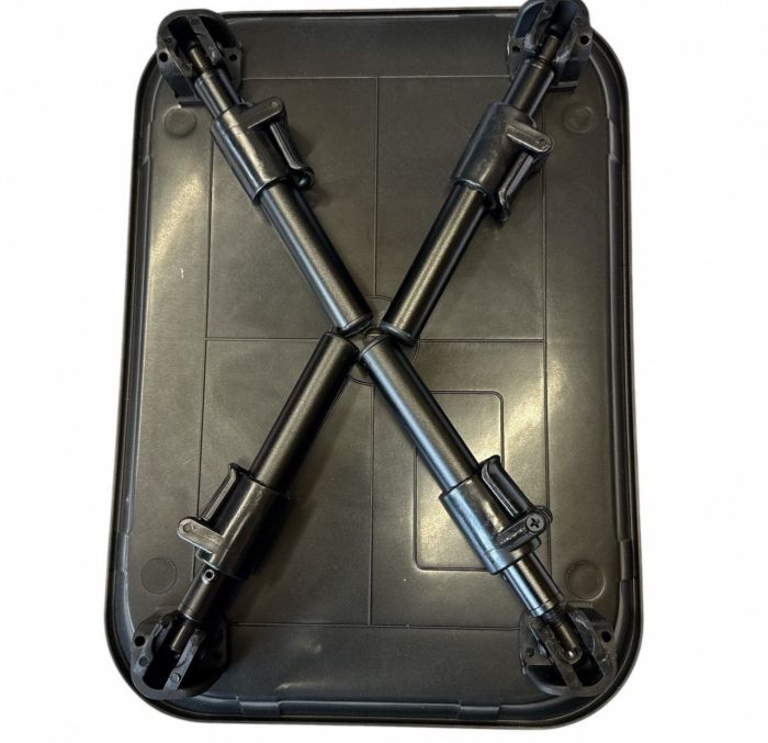 Карповий монтажний столик Anvi під підставку - З ніжками - Складаний - 40х30х(2+20+5) см - Пластик - Чорний