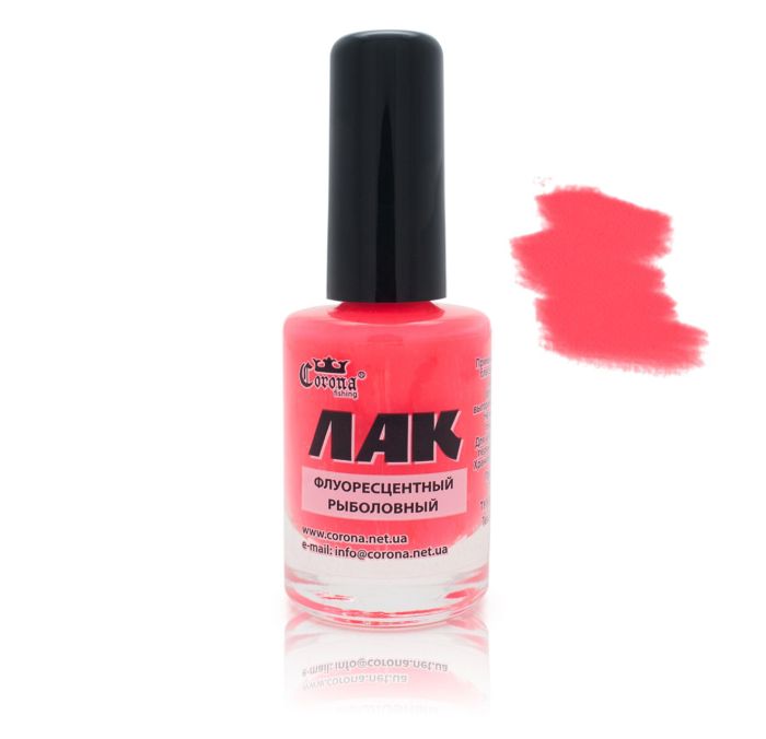 Лак рибальський Corona - 20 мл - Флуоресцентний - Червоний