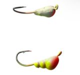 Мормишка Вольфрамова Володимирська Мураха - 3 мм - 0.4 г - Фарбована - Жовто-червоно-білий - Арт.609