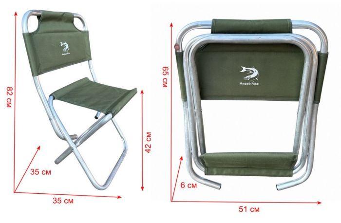 Стілець зі спинкою Megastrike - SH9-3-19 - Посилений - Зелений - 35х35х82 см