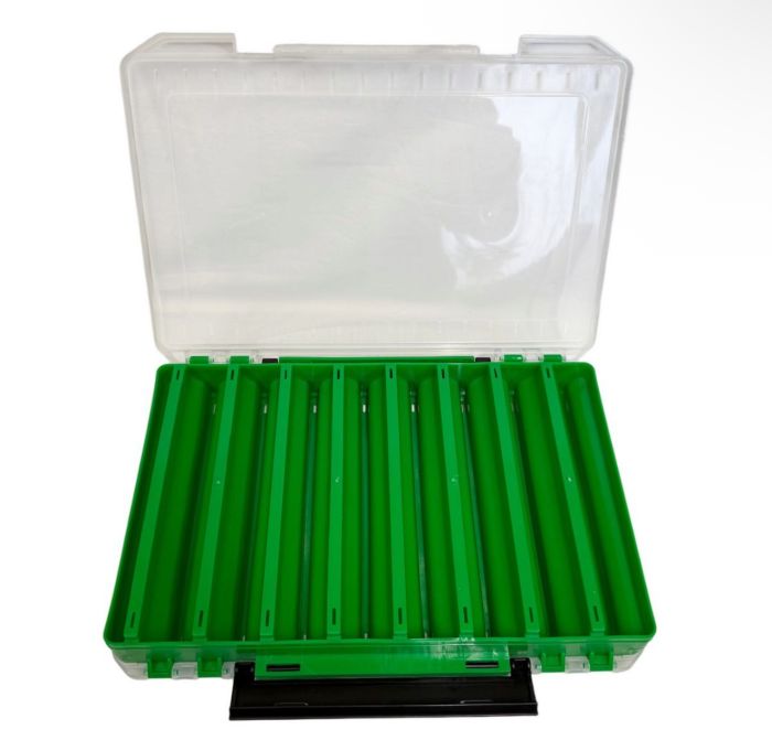 Коробка для воблерів - Двостороння - 16 осередків - 30x21x5 см - Поліпропілен - Зелена