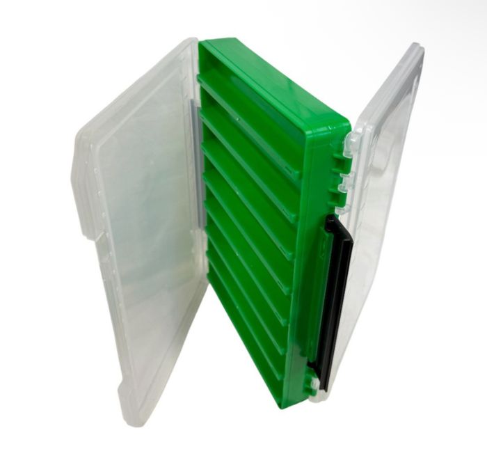 Коробка для воблерів - Двостороння - 16 осередків - 30x21x5 см - Поліпропілен - Зелена