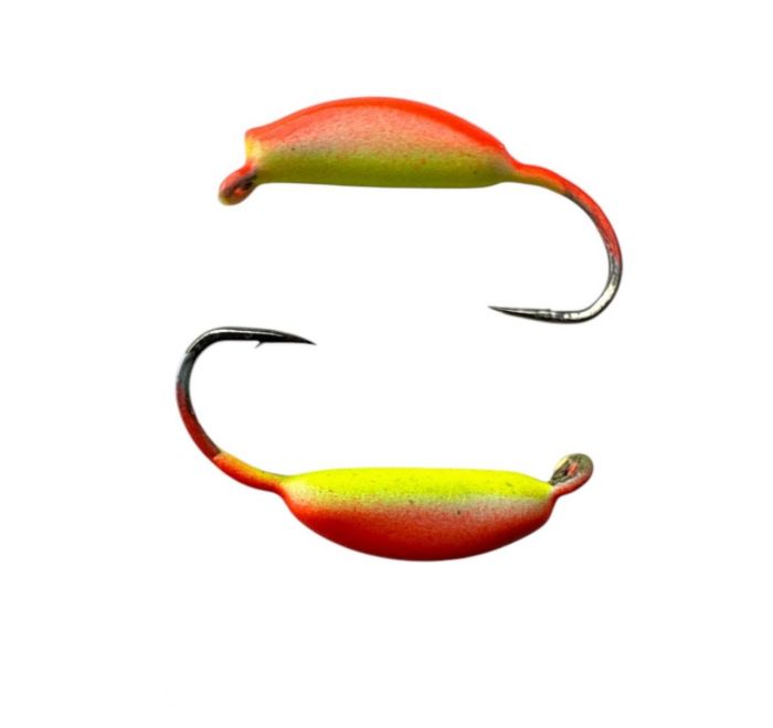 Мормишка Вольфрамова Володимирська Частка часнику - Фарбована - 2 мм - 0.3 г - Червоно-жовтий - Арт.638