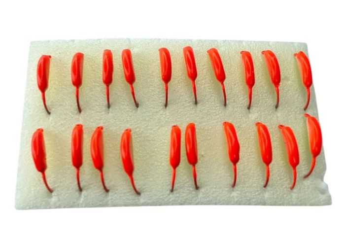 Мормишка Вольфрамова Володимирська Частка часнику - Фарбована - 2 мм - 0.3 г - Червоно-жовтий - Арт.638