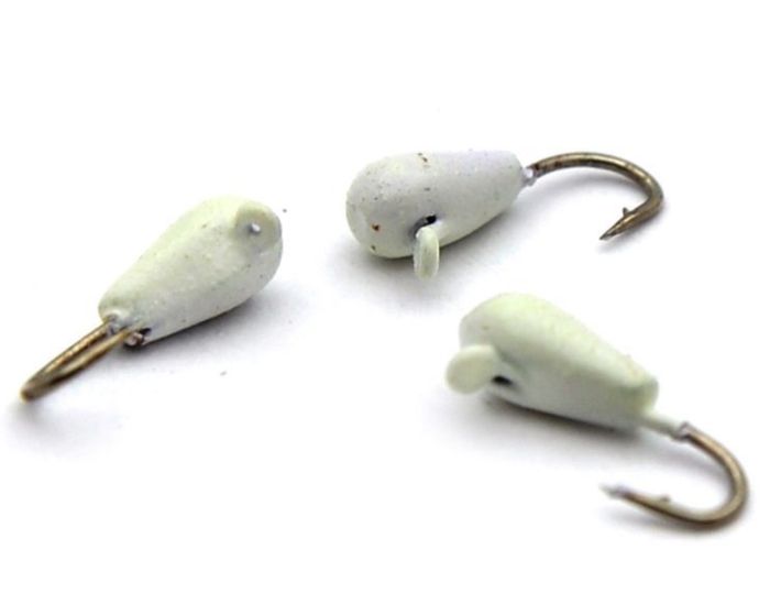 Мормишка Вольфрам Крапля Крашенна - Біла - 10 шт./уп - 0,267 г, Гачок №18